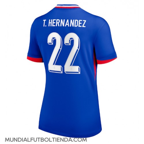 Camiseta Francia Theo Hernandez #22 Primera Equipación Replica Eurocopa 2024 para mujer mangas cortas